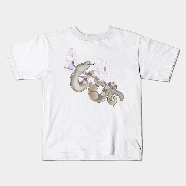 White Sakura Ball Python: Pewter Kids T-Shirt by kailanipinon